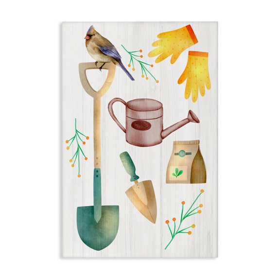 Stupell Industries Farmhouse Spring Gardening Tools Canvas Art, 16 x 24, by Lil' Rue