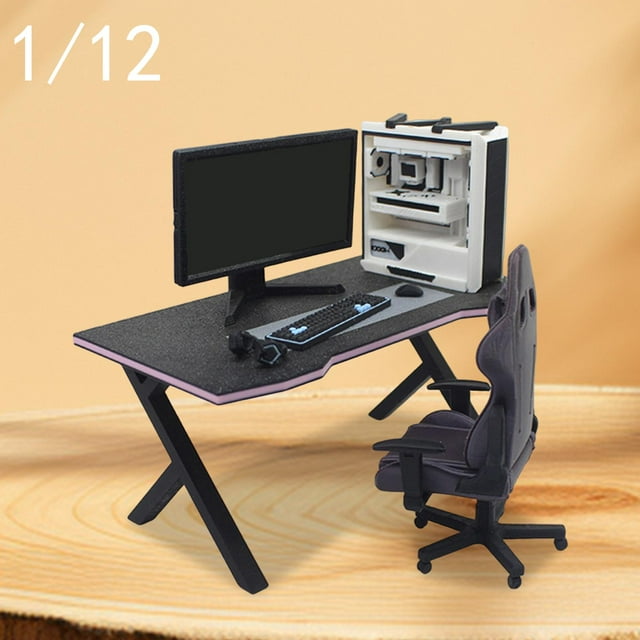 Casa de muñecas a escala 1:12, muebles en miniatura, muebles para deportes electrónicos, regalos, decoración multifuncional para entusiastas de los Mesa