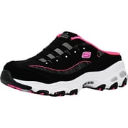 Skechers Women's D'Lites Slip-On Mule Sneaker Black/Hot Pink 6.5