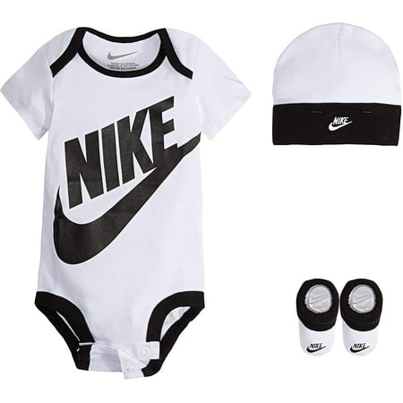 Nike bodysuit hat booties ( Unisex Baby), 3-Piece Set, 0-6 Months