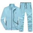 thumbnail image 3 of Satankud Men's Tracksuits 2 Pieces Set Long Sleeve Causal Full Zip Hiking Jogging Gym Sports Sweatsuit for Men 2 Piece Outfits GrayBlue-XL, 3 of 8