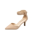 thumbnail image 1 of Zapatos de Tacón Bajo para Mujer DREAM PAIRS en Gamuza Nude 6.5 cm, 1 of 7