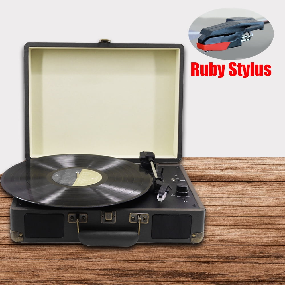 Turntable Record Player 3speeds with Built-in Stereo Speakers USB RCA Output MP3 