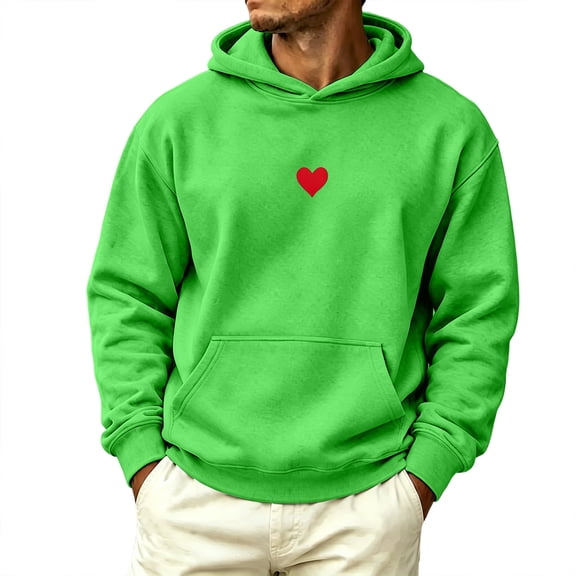 XYAIYT Hooded Pullover for Mens Long Sleeve Sweatshirt with Pockets Fashion Graphic Hoodies Basic Solid Color Top
