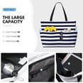 thumbnail image 2 of Wukai Navy Blue And White Stripes Print Zipper Bag,large Beach Tote Bag,Waterproof Sandproof Bag,Grocery and Picnic Tote Travel Bag, 2 of 5
