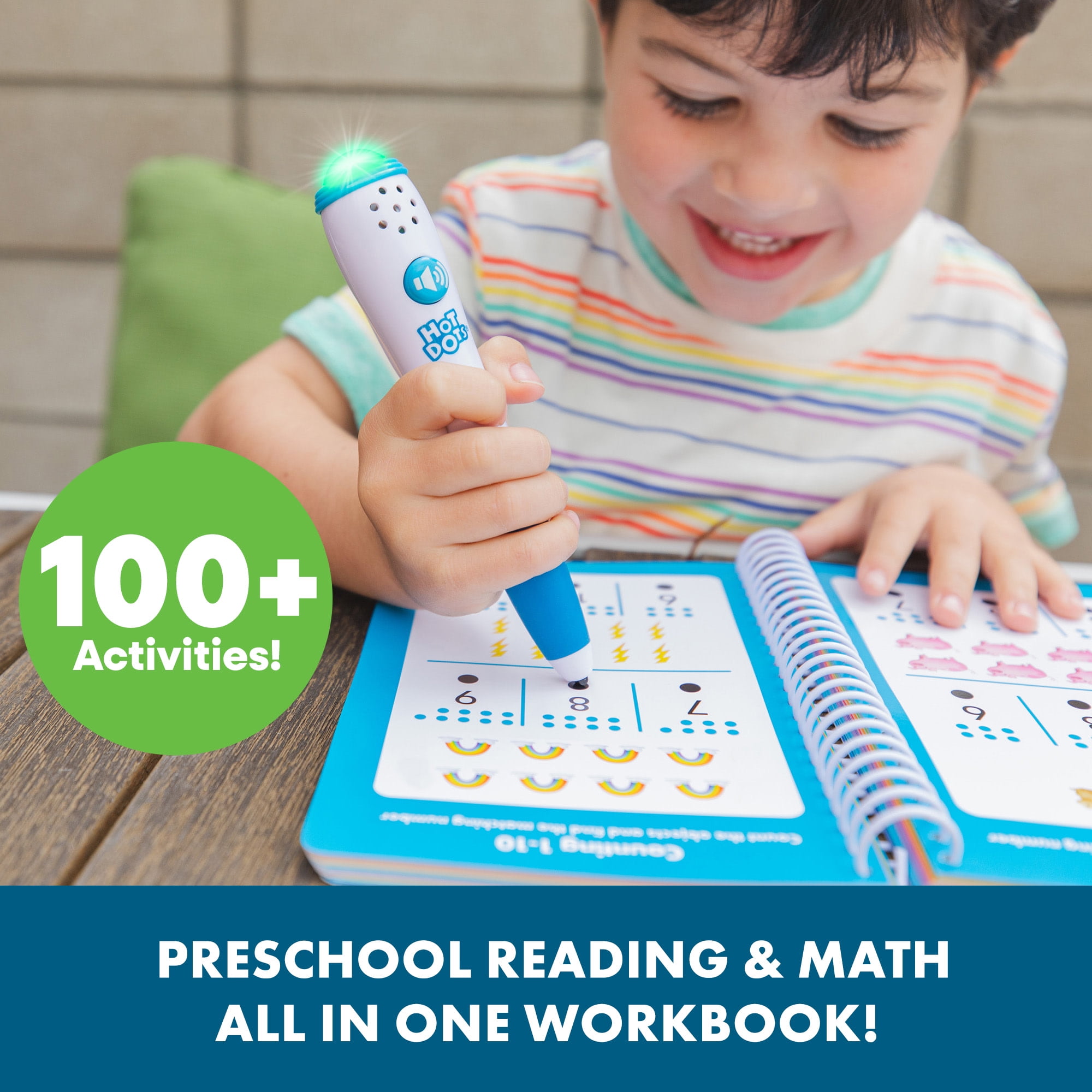 Educational Insights Hot Dots Preschool Essentials: Reading & Math, Spiral-Bound Work Books for Kids Ages 4+