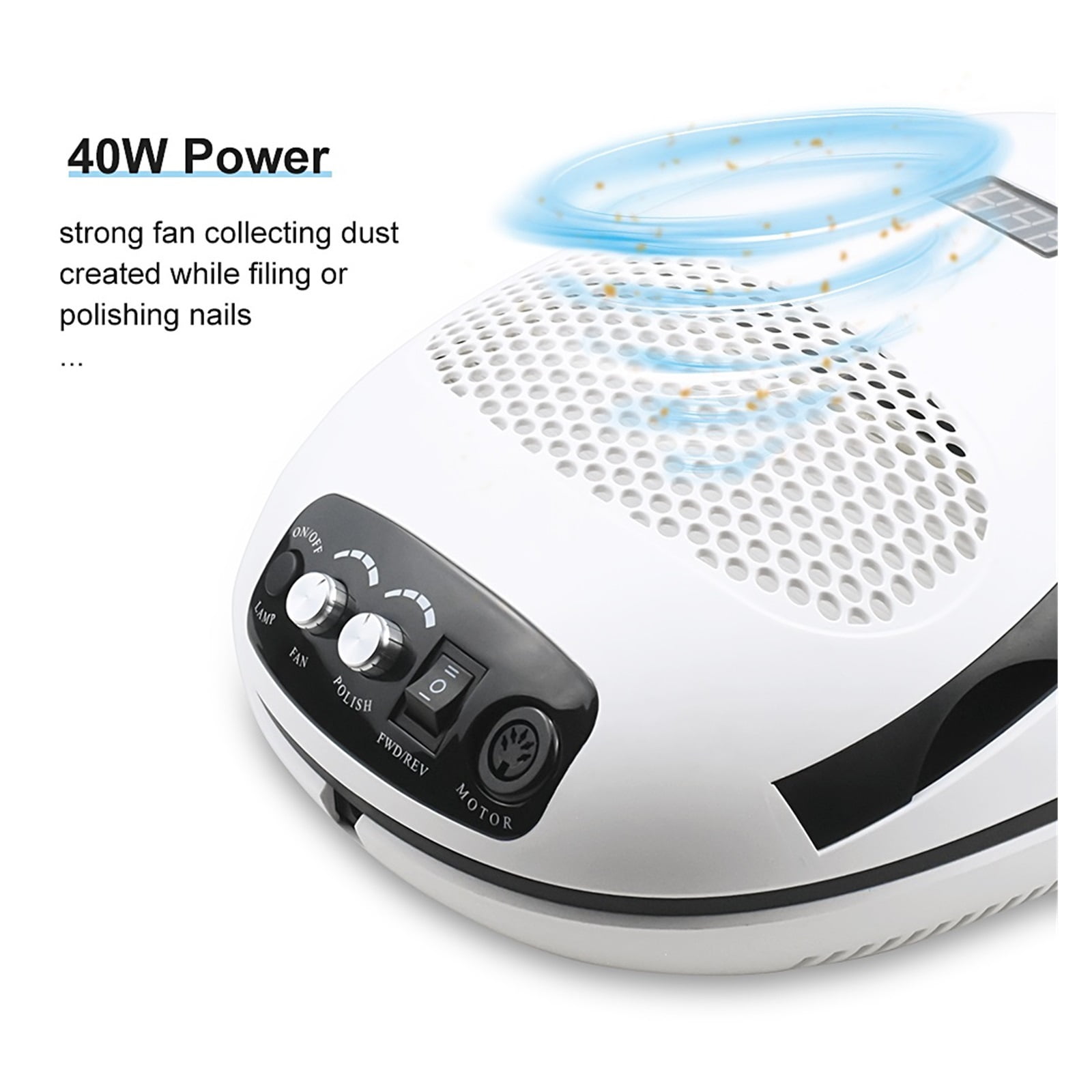 Nail Dust Vacuum, 140W 3-IN-1Multifunction Nail Dust Vacuum Cleaner Electric Nail Drill UV LED Nail Lamp Manicure Machine For Nail Salon Too ,Powerful Suction