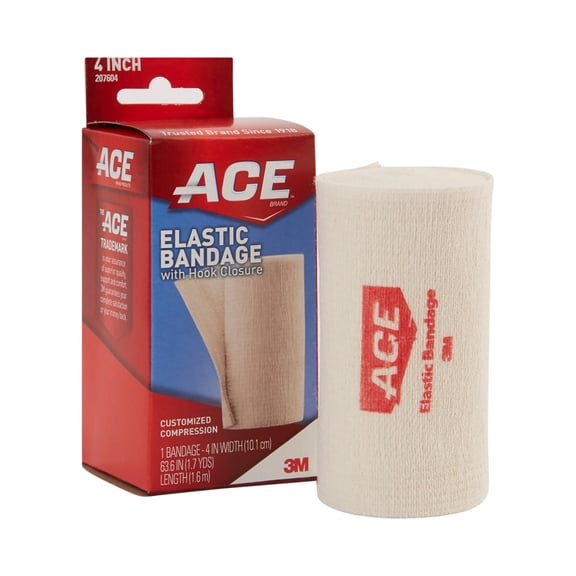3M ACE Elastic Bandage Beige NonSterile 4 Inch X 5.3 Foot 72 Ct
