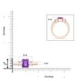 thumbnail image 4 of ANGARA Natural 2.2 ct Amethyst and Diamond Three Stone Ring in 14K Rose Gold for Women (Size-9x7mm) | February Birthstone, Birthday, Anniversary, Jewelry Gift for Women | Natural Amethyst Ring, 4 of 8