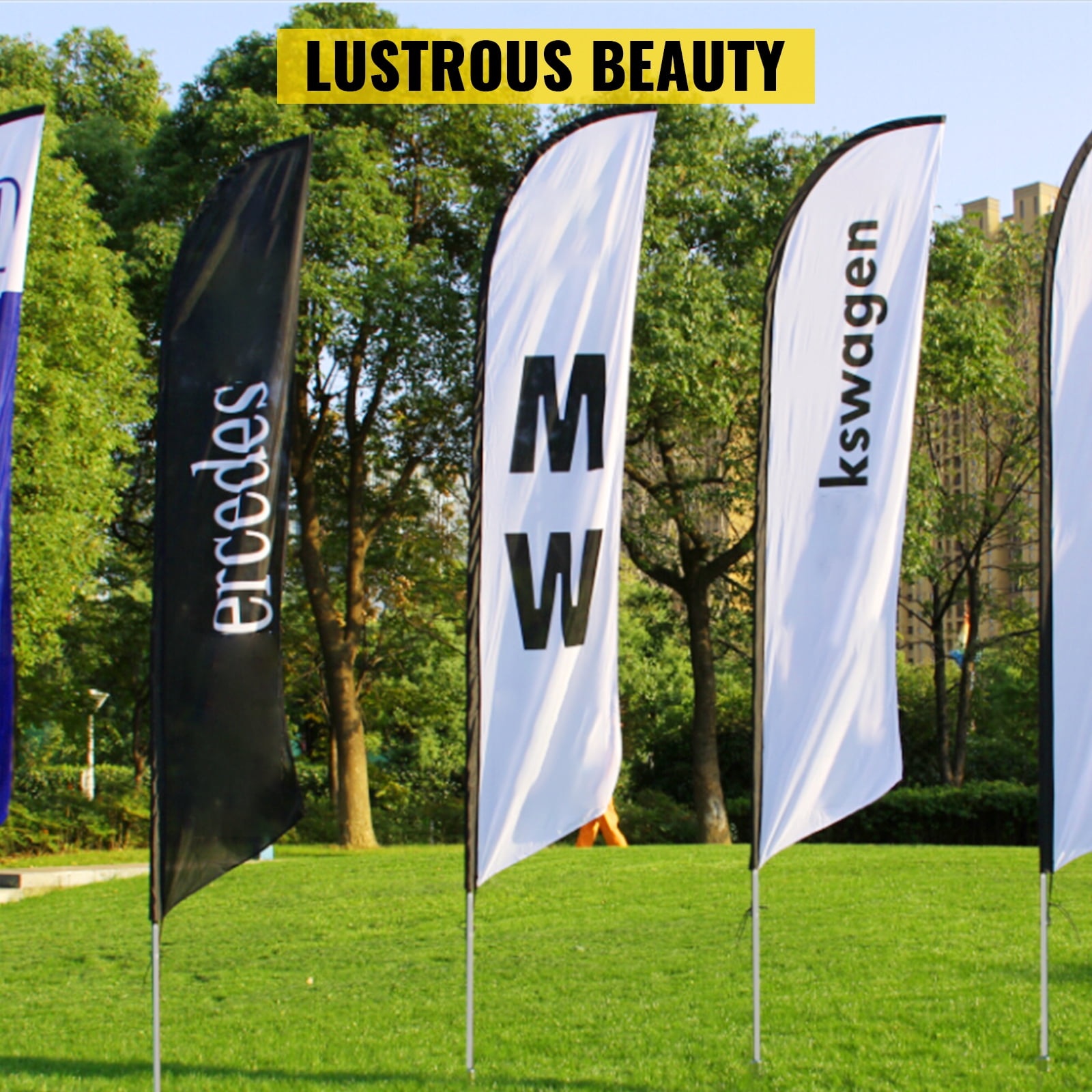 BEAUTY SPA FULL SERVICE Windless Full Curve Top Advertising Feather Swooper Flag 