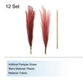 thumbnail image 3 of Unique Bargains 12Pcs Faux Pampas Grass 35.4' Tall 9 Branches Artificial Reed Fluffy Stems for Home Kitchen Vase Red, 3 of 7