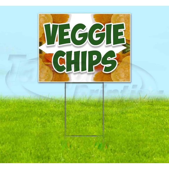 Veggie Chips (18" x 24") Yard Sign, Includes Metal Step Stake