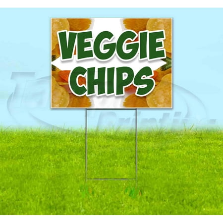 Veggie Chips (18" x 24") Yard Sign, Includes Metal Step Stake