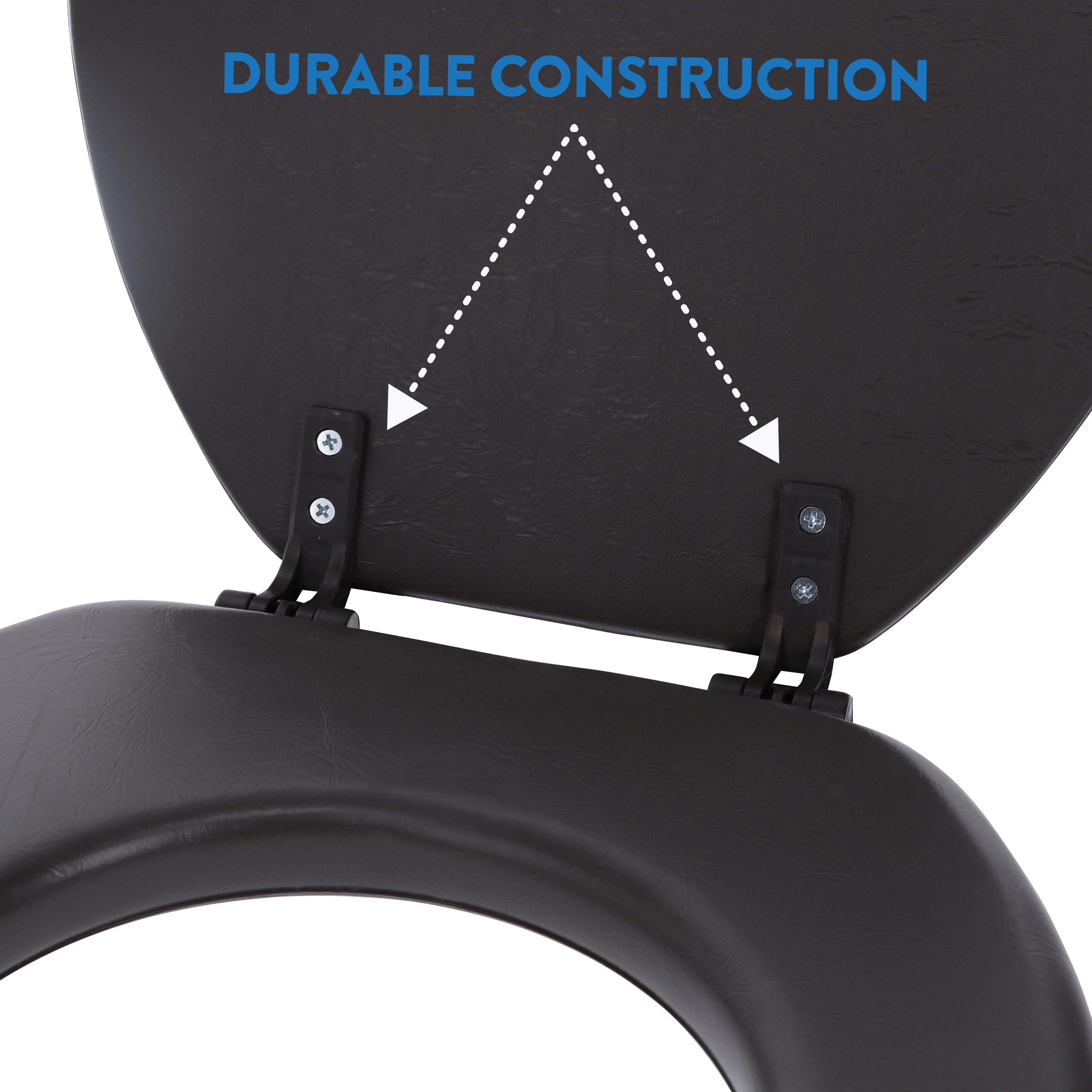 Ginsey Elongated Soft Cushion Toilet Seat, Black