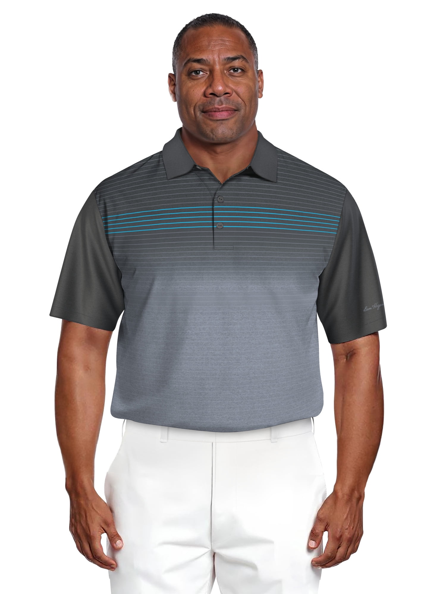 Ben Hogan Men's & Big Men's Performance Heather Assymetric Short Sleeve Golf Polo Shirt, Sizes S-3XL