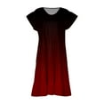thumbnail image 4 of Vestido de Manga Corta para Mujeres, Vestido de Cuello Redondo de Bolsillo de Impresión Casual Hecho de 95% Poliéster 5% Spandex para Primavera Verano, Vestido de Verano para Mujeres, 4 of 6