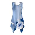 thumbnail image 5 of Garronmavis Blue Hibiscus Couple Outfits Mens Button Down Shirt Polyester Short Sleeve Shirt and Women's Tank Dress Tropical Flowers A-Line Travel Outfits Size 3XL, 5 of 7