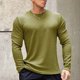 thumbnail image 1 of pstuiky hombres de manga larga, Suéter de manga larga con cuello redondo y base para hombre, estilo otoñal, color liso top de hombre m, 1 of 3