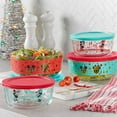 thumbnail image 2 of Pyrex Mickey & Minnie Mouse Decorated Glass Storage Set, 8 Pieces, 2 of 3