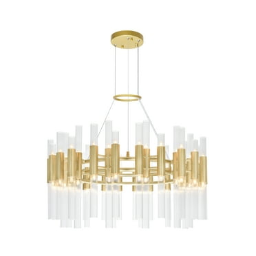 CWI Lighting Orgue 72 LED Light Metal Chandelier in Satin Gold