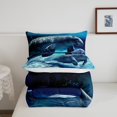 thumbnail image 3 of 3D Manatee King Comforter Set,Manatee Lovers Bedding Set Teens Adult,Underwater World Duvet Insert,Ocean Life Down Comforter Manatee Birthday Gift with 2 Pillow Cases,Blue, 3 of 5