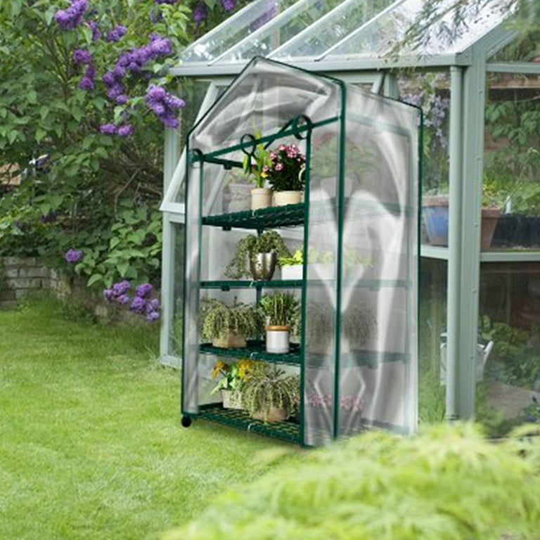 4 Tier Mini Greenhouse - Portable Greenhouse with Locking