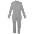 thumbnail image 5 of Sxiwei Men's Long Sleeve Full Body Unitard Leotard Bodysuit Athletic Jumpsuit Front Zipper Rompers Gray XXL, 5 of 7