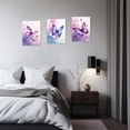 thumbnail image 3 of ZHONGYUTONG 3 Piece Purple Butterfly Canvas Wall Art Butterfly Pictures Wall Decor Watercolor Painting for Girls Room Decor Framed (11.00" x 14.00" x 3PCS), 3 of 5