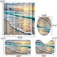 thumbnail image 5 of BSHAPPLUS Shower Curtain Set Sunset Beach Bathroom Sets with Shower Curtain and Rugs Waterproof Shower Curtain 12 Hooks for Bathroom 70.9 x 70.9 inches, 5 of 10