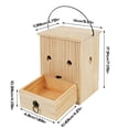 thumbnail image 3 of Outdoor Carpenter Bee Trap, Natural Solid Wood Wasp Catcher with Drawer, Hanging Bee Killer for Garden Yard Patio, Reusable Carpenter Bee Trap for Home Pest Control, 3 of 4