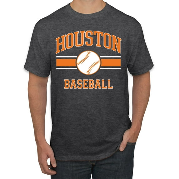 Wild Bobby City of Houston Baseball Fantasy Fan Sports Men's T-Shirt, Heather Black, Medium