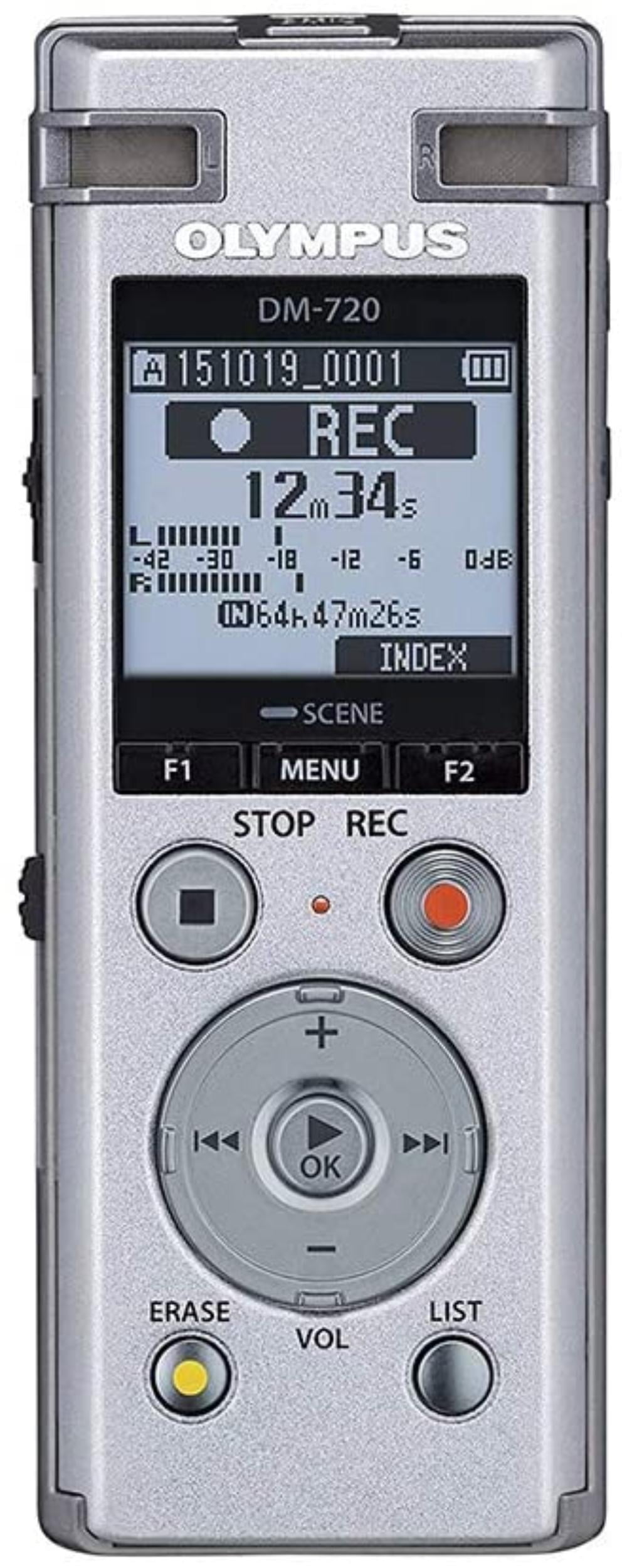 Olympus Voice Recorder DM720 with 4GB, Micro SD Slot, USB Charging