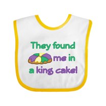 Inktastic They Found Me in a King Cake Boys or Girls Baby Bib