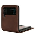 thumbnail image 4 of Feishell for Samsung Galaxy Z Flip4 Case,Galaxy Z Flip4 Luxury PU Leather Folding Protective Phone Case with ID Credit Card Slots Pocket Shockproof Protective Shell Cover,Brown, 4 of 7