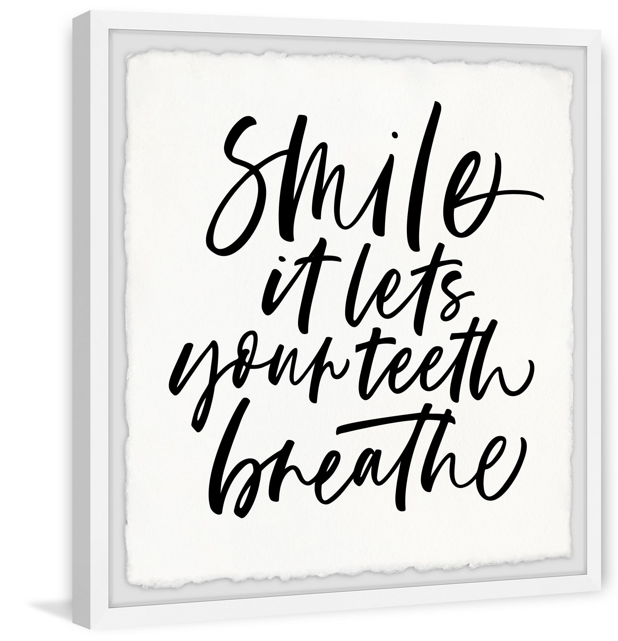Marmont Hill Smile and Breathe Framed Wall Art, 32" x 32"