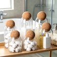 thumbnail image 6 of Bxaolu 1Pack Glass Jars with Cork Ball Lid - Kitchen Food Terrarium Airtight Clear Storage Canisters with Wooden Lids for Cookie Candy Coffee Bean Spice Sugar Rice, 16.9Oz/500ML, 6 of 9