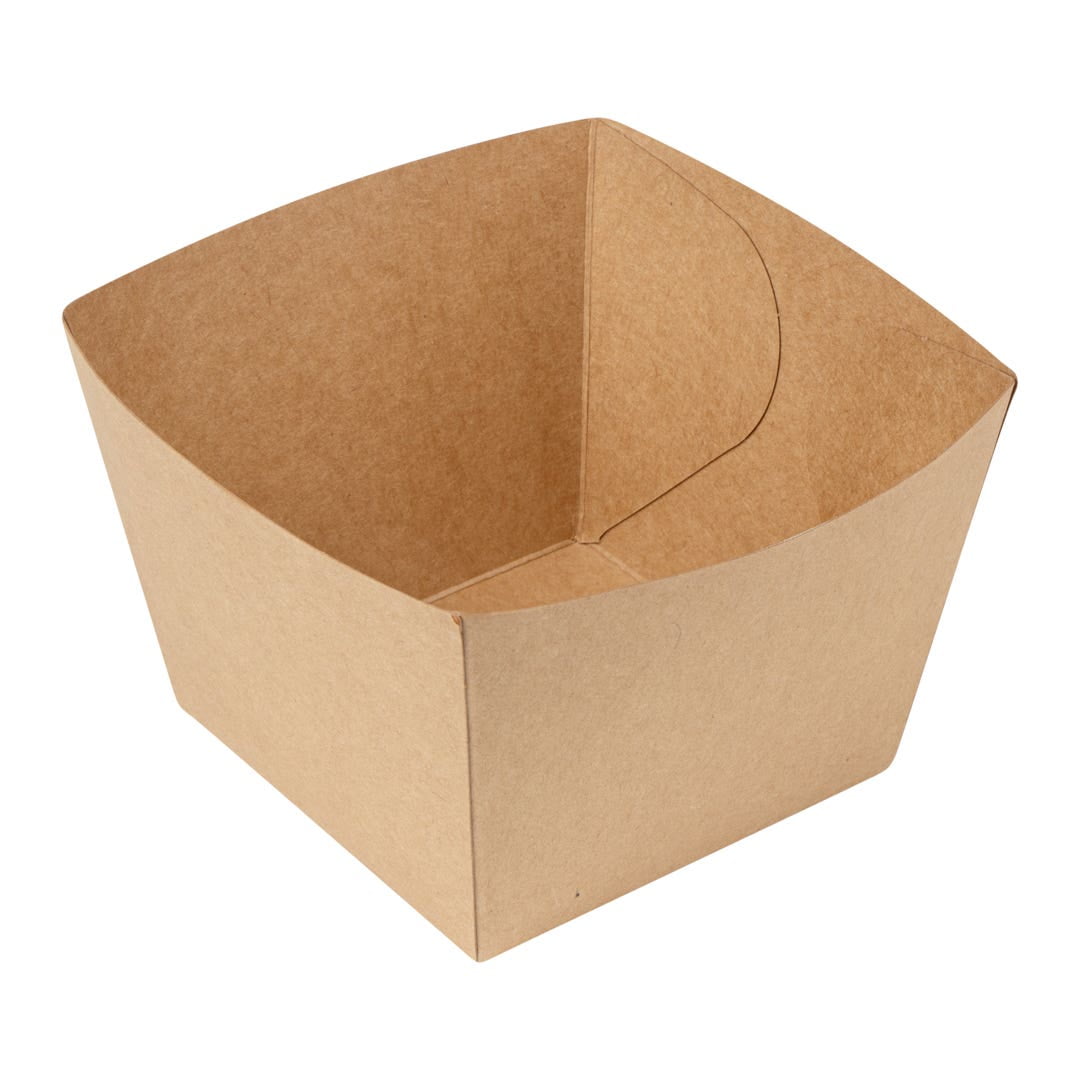 Bio Tek Square Kraft Paper Snack Box 3 1/2" x 3 1/2" x 3 1/4" 200