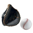 thumbnail image 1 of Guantes de receptor de béisbol, guantes de receptor con pelota de béisbol, mano izquierda, PU 12.5 Marrón oscuro, 1 of 9