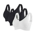 thumbnail image 1 of 3 Pack Women Plus Size Push-Up Bras No Underwire T-Shirt Bralettes Ribbed Full Coverage Sports Everyday Bras Multicolor, 34/75BCD, 1 of 5