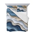 thumbnail image 7 of Modern Blue Brown Twin XL Size Down Alternative Comforter, Lightweight Comforter Quilt Bedding Set with Pillow Shams Coastal Beach Wave Geometric All Seasons Bed Comforter Duvet Insert 68"x98", 7 of 7