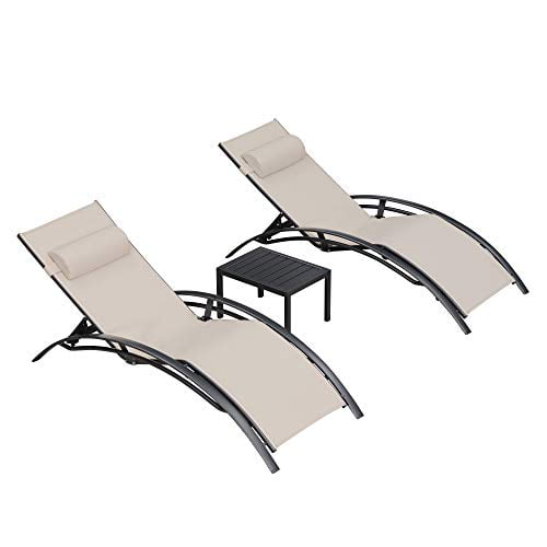 Purple Leaf Patio Chaise Lounge Sets 3, Purple Leaf Outdoor Chaise Lounge Chair
