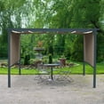 thumbnail image 6 of Aoodor 13 x 10 ft Outdoor Pergola with Retractable Shade Canopy, Dark Gray Matte Aluminum Frame, 4 Pieces Roller Shade Curtain, Grape Trellis Pergola for Patio Backyard and Deck - Brown, 6 of 8