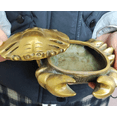 thumbnail image 3 of Vtgbrasslover Vtg Large Vintage style brass Crab lucky Crab Statues Fortune Crab tea pet paperweight Garden aquarium decoration ,ashtray, 3 of 5