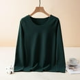 thumbnail image 2 of FAIWAD Tops for Women Long Sleeve Round Neck Thermal Underwear Casual Loose Fleece Underwear Homewear, 2 of 8