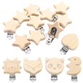 thumbnail image 2 of De accesorios de cadena para pezón, Clip para chupete de haya de modelado, libre de BPA, lindo elefante pequeño, estrellas en forma de corazón, bebé DIY preferido Tan Jianjun unisex, 2 of 2
