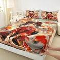 thumbnail image 2 of Manfei Anime Girl 4 Pieces Queen Sheet Sets,Koi Fish Ultra Soft Flat Sheet,Japanese Style Queen Fitted Sheet,Cartoon Room Decoration, 2 of 6