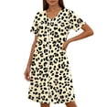 thumbnail image 4 of TaTaai Women's Lightweight Sleep Dress with All-Over Print, Front Zipper, Short Sleeves, and Comfortable Relaxed Fit Gift, 4 of 6