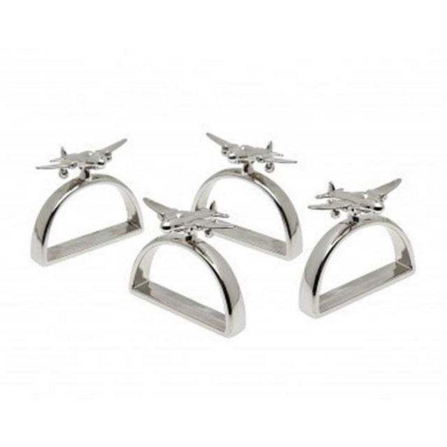 Godinger 9799 Airplane Napkin Ring, Set Of 4