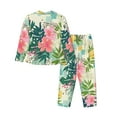 thumbnail image 2 of Disketp Pajamas Set Long Sleeve Sleepwear Womens Button Down Nightwear Pj Sets-Tropical Flowers, 2 of 9