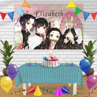 1Set Demon Slayer Kimetsu No Yaiba Balloons Anime Demon Slayer Birthday  Banner Cake Topper Girls Kids Birthday Party Decorations